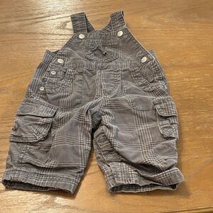 The Children's Place Gray Plaid Overalls
